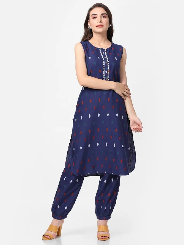 comfy lounge setsBlue Geometrical Printed Kurta With Harem Pant