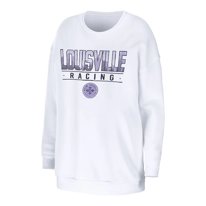 cozy rain outerwearcozy rain outerwearOutdoor men's snowy outerwearWomen's Racing Louisville WEAR White Crewneck