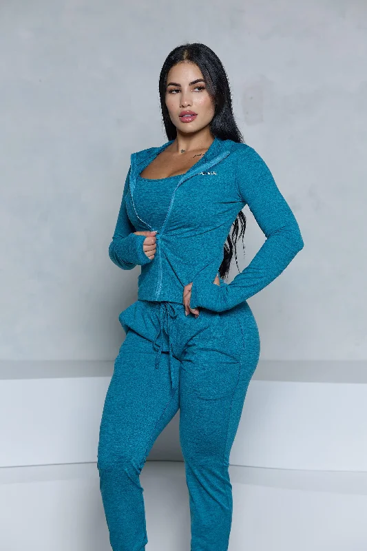 cozy loungewear setsPchee Teal 3-Piece Jogger Set