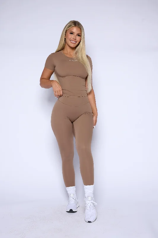 stylish lounge setsPchee Essential Mocha Tee and Legging Set