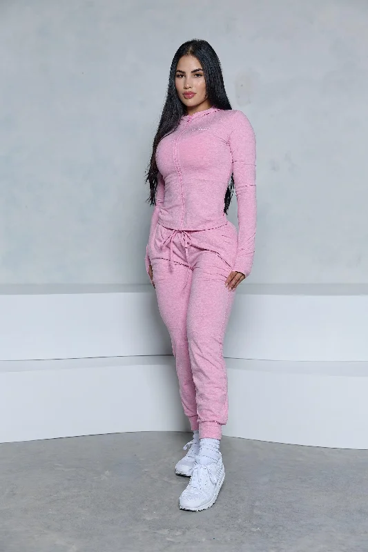 casual hoodie setsPchee Pink 3-Piece Jogger Set