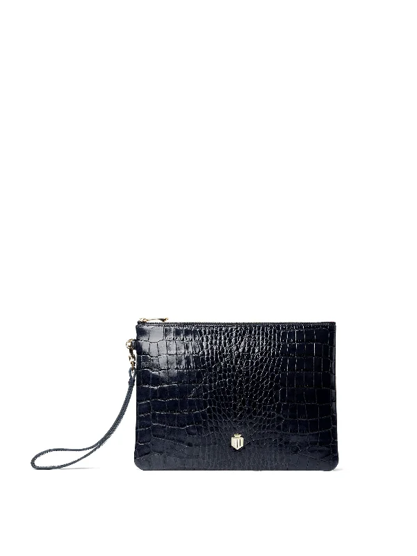 fall season outerwear for womenfall season outerwear for womenWindproof men's outerwear jacketsHighbury Clutch - High Shine Navy Croc