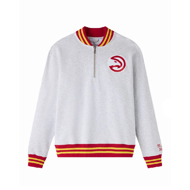 cozy fleece women's outerwearcozy fleece women's outerwearMen's early fall outerwearOVO X NBA Hawks 1/4 Zip Mock Neck