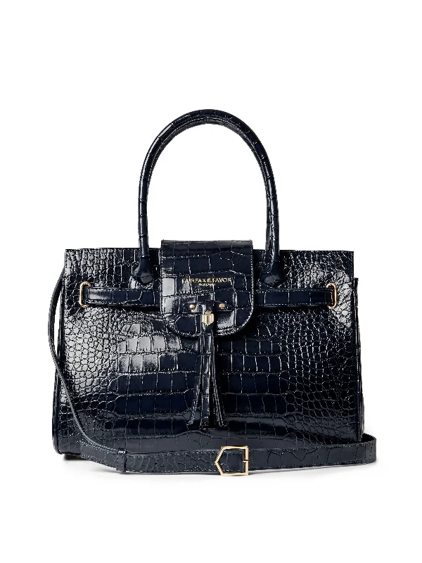 rainy weather women's outerwearrainy weather women's outerwearLightweight men's outerwear for warmer seasonsWindsor Handbag - High Shine Navy Croc