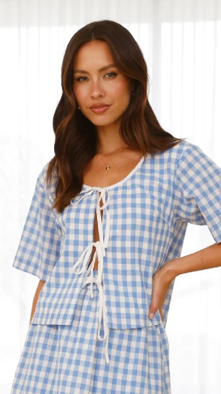 street style sets for womenMadison Top - Blue/White Gingham