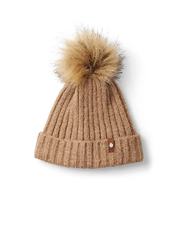 wool women's outerwearwool women's outerwearMen's winter outerwearSignature Knitted Bobble Hat - Camel