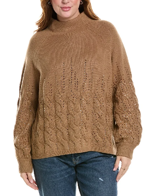 women's sweaters with fringeMarina Rinaldi Plus Ambrosia Wool-Blend Sweater