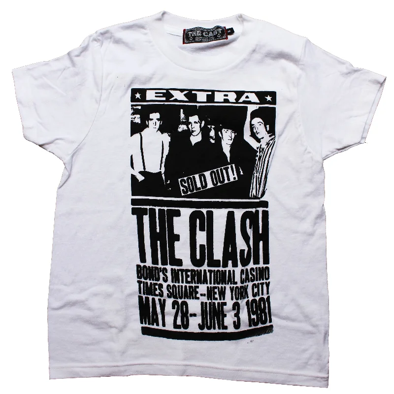 trendy women’s T-shirtsTHE CLASH (Women's Baby Tee - White)