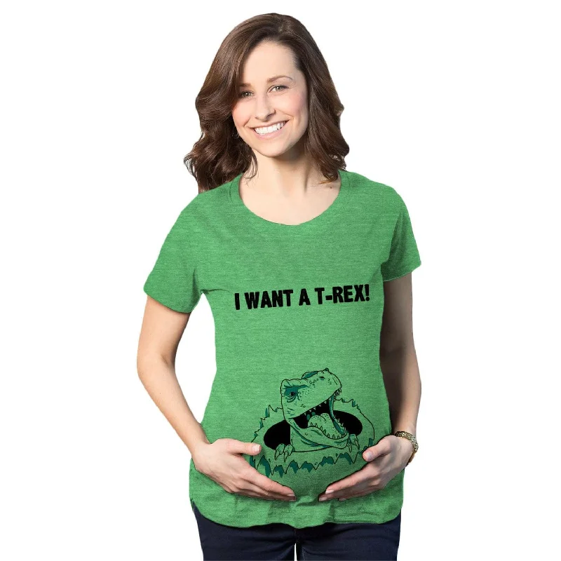 women’s T-shirts for every seasonAsk Me About My T-Rex Flip Maternity T Shirt