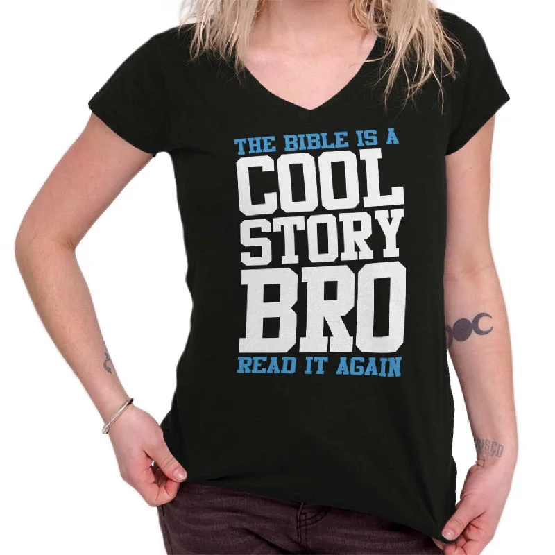 high-quality women’s T-shirtsCool Story bro Junior Fit V-Neck T-Shirt