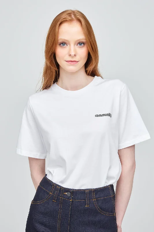 vintage-inspired women’s T-shirtsWomen's Short Sleeve Logo T Shirt - White/Black