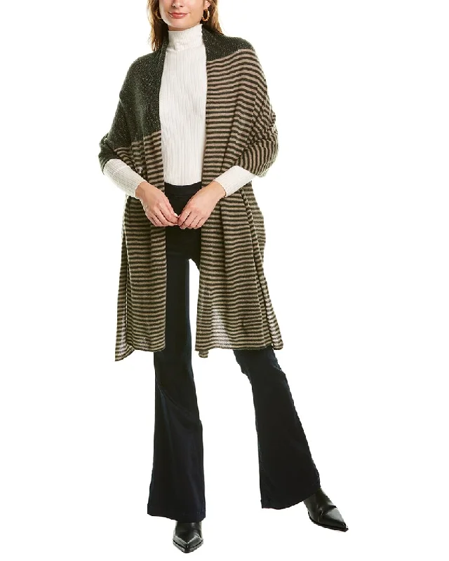 women's warm wool sweatersPortolano Stripes & Lurex Cashmere Wrap