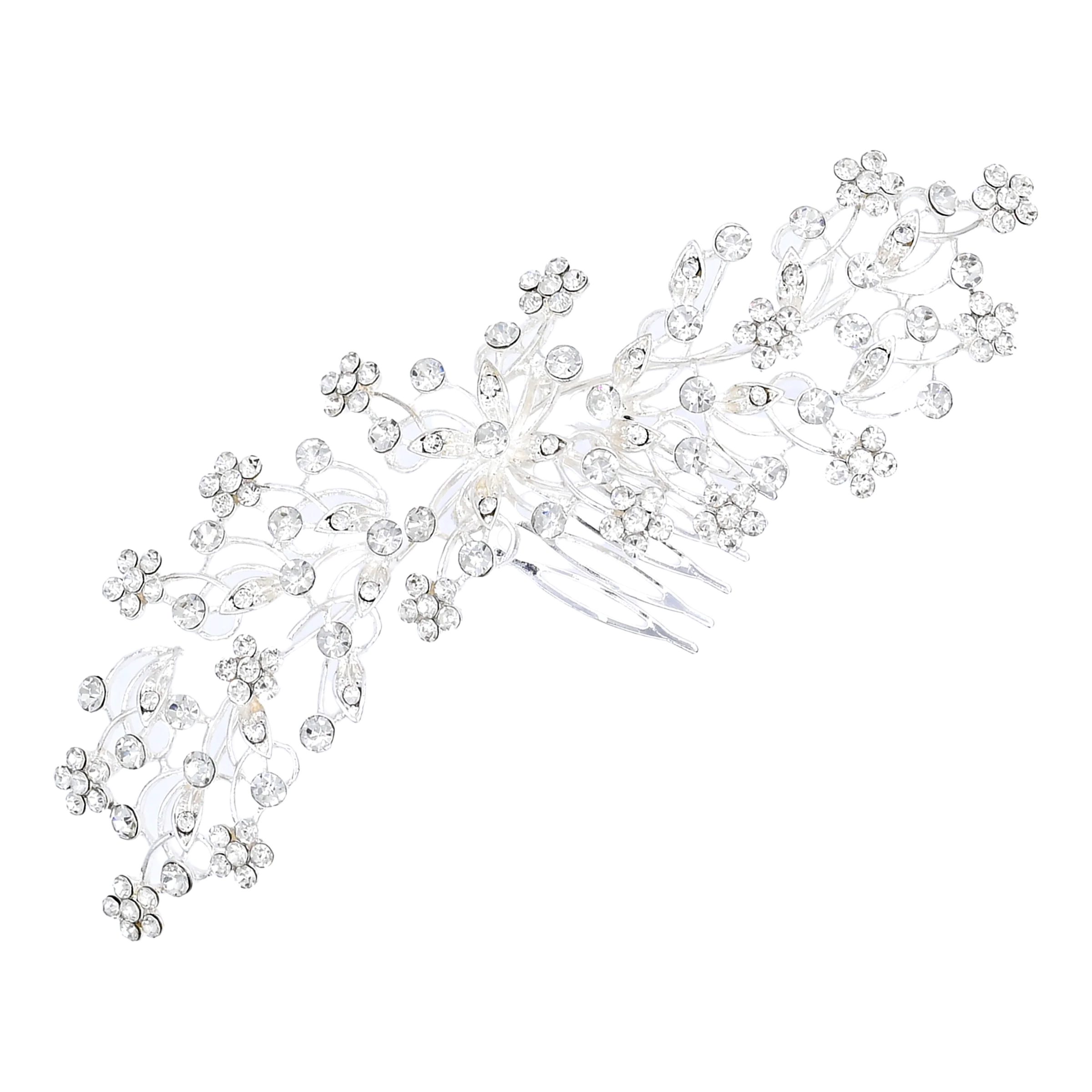 lightweight tops for womenCrystal Rhinestone Botanical Hair Comb