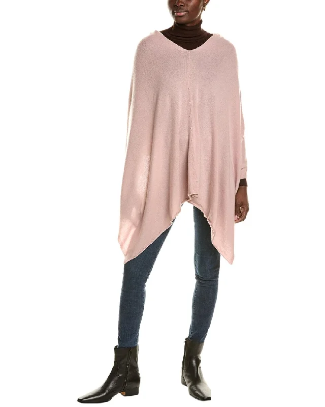 women's sweaters for cold weathersofiacashmere Pearl Trim Wool & Cashmere-Blend Poncho