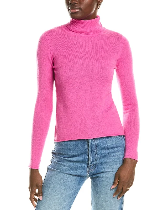 sustainable sweaters for womensofiacashmere Roll Cuff & Hem Turtleneck Sweater