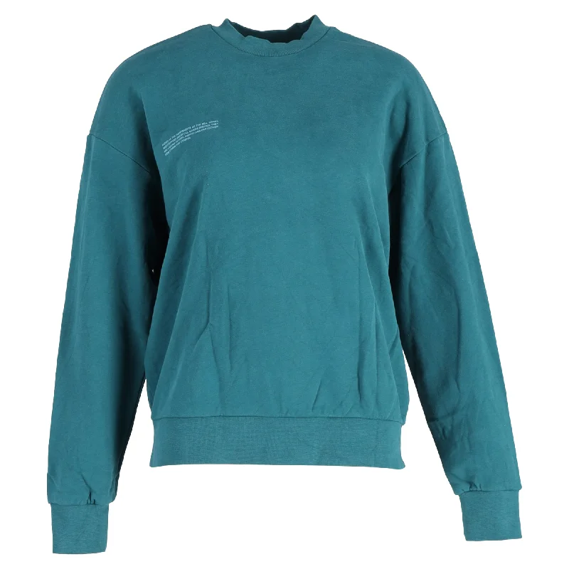 women's sweaters for layeringPangaia 365 Midweight Sweatshirt in Blue Green Cotton