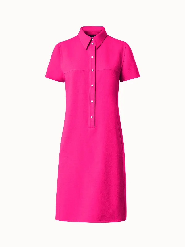 Colorful dresses & jumpsuits for partiesCotton Silk Stretch Double-Face Shirt Dress