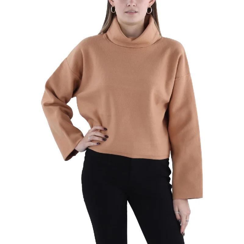 winter sweaters for womenWomens Turtleneck Long Sleeve Crop Sweater