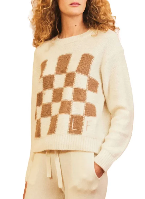 cute sweaters for womenJanell Crewneck Sweater In Ivory