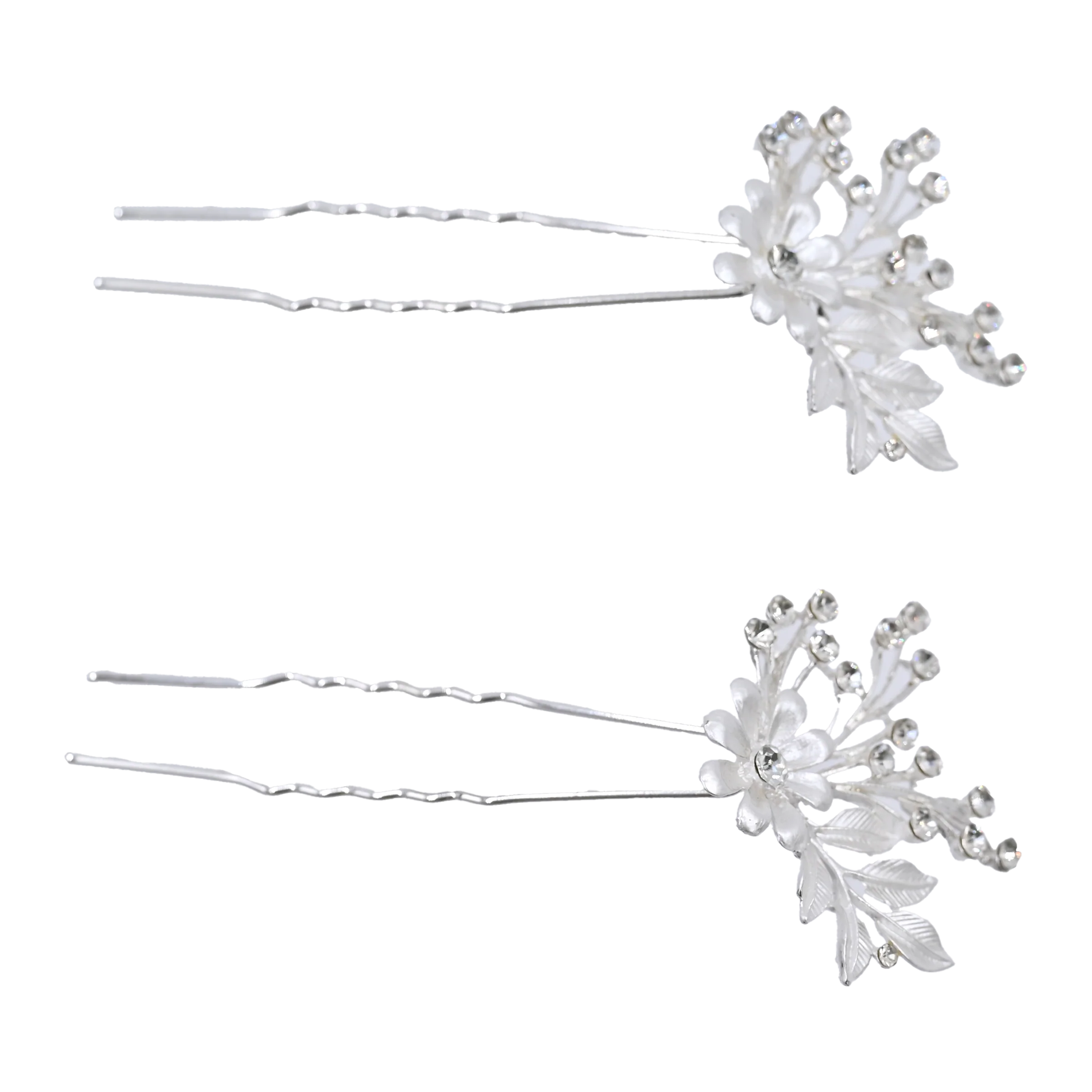 women's summer tank topsCrystal Flower Rhinestone Accented Hair Clips