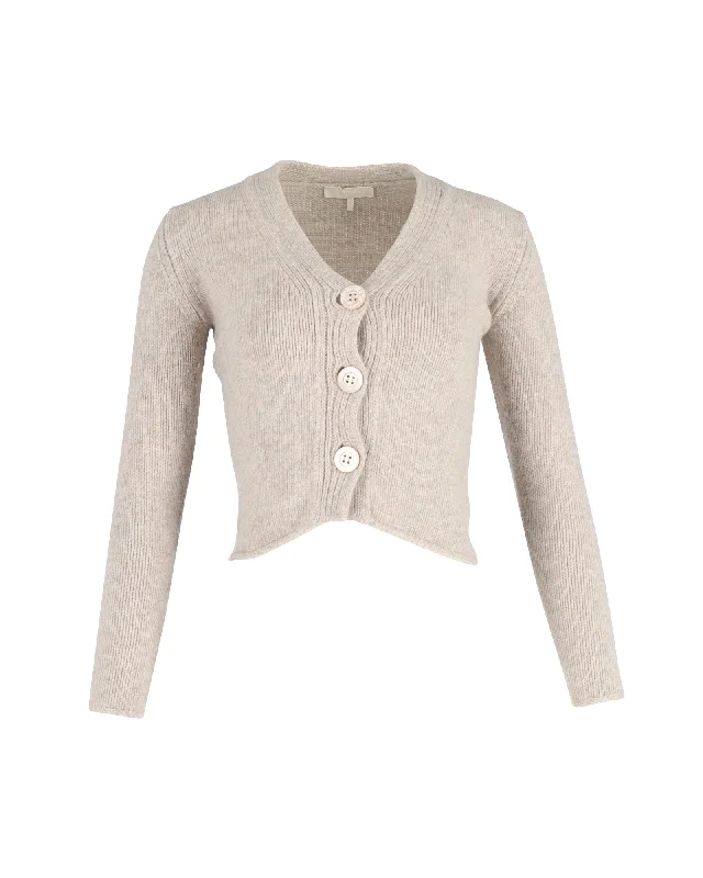 cute sweaters for womenMax Mara Button-Front Cardigan in Beige Wool