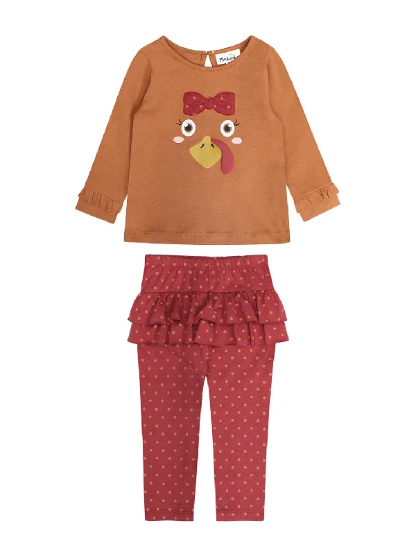 oversized tops for women2 Piece Girls Turkey Top & Leggings