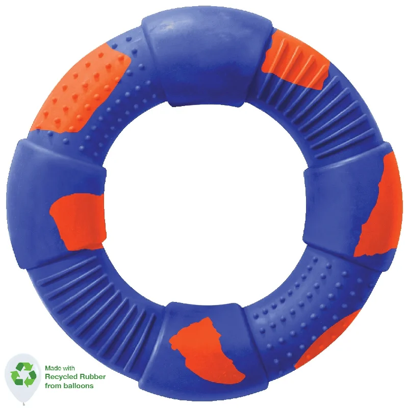 women's chic wrap topsDUR DOG TOYS - LARGE RING IN BLUE & ORANGE - CREATED FROM RECYCLED BALLOONS