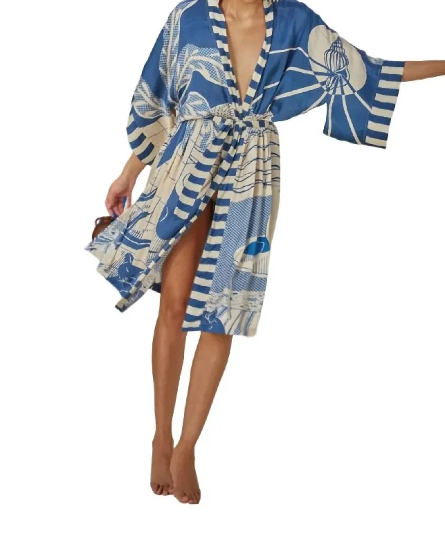 long sleeve women's sweatersHelen Kimono In Playa Print