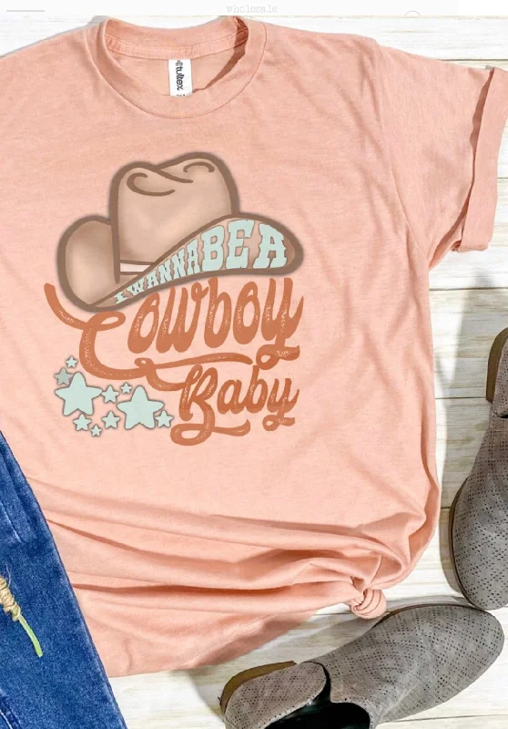 relaxed women’s T-shirts for comfortI Wanna Be A Cowboy Country T-Shirt