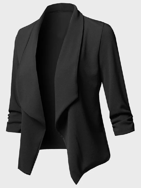 plunging neckline tops for womenSpringElegance Plus Size Blazer