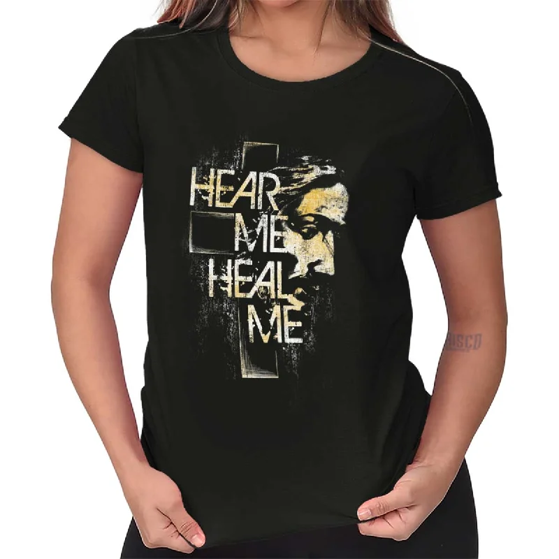 elegant cotton women’s T-shirtsHear Me Heal Me Ladies T Shirt