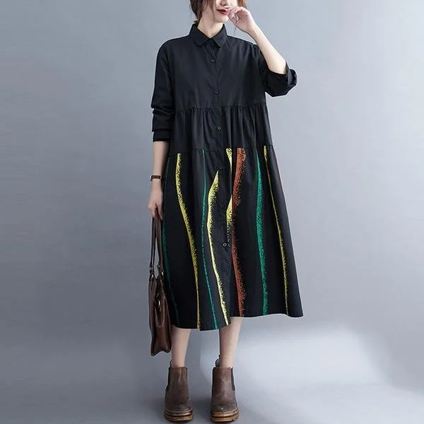 High-waisted dresses & jumpsuitsWomen Cotton Linen Casual Long  Loose Ladies A-line Dresses