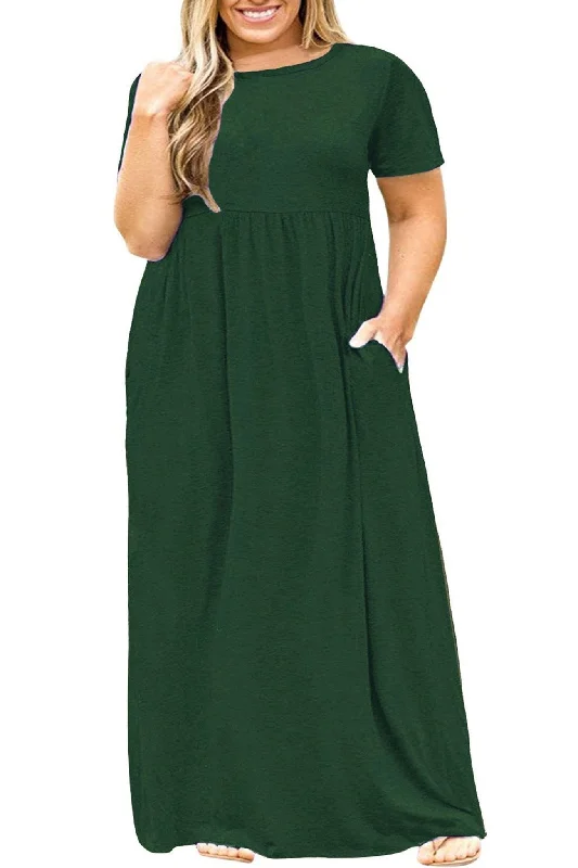 Knit dresses & jumpsuitsShort Sleeve Maxi Dress with Pockets