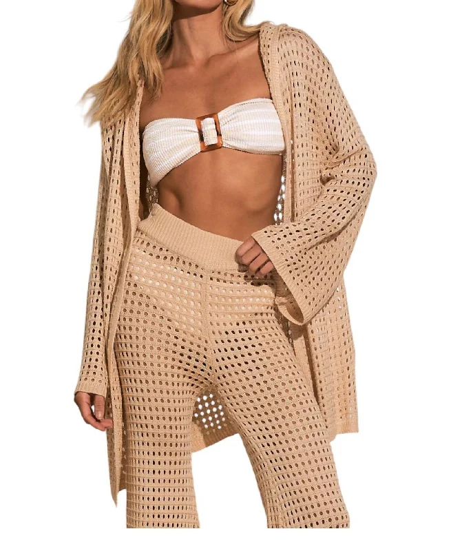 women's geometric pattern sweatersLeilani Crochet Cardigan In Natural