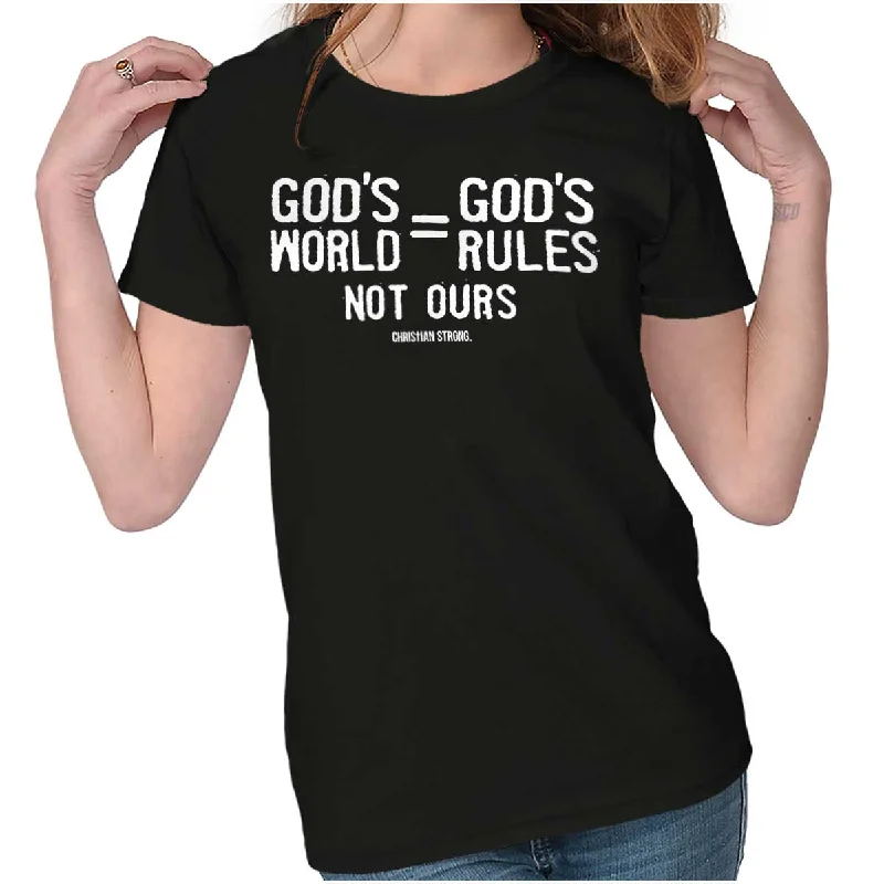 basic women’s T-shirtsGod's World Ladies T Shirt