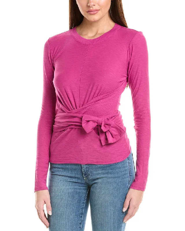 women's party sweatersNation LTD Este Twisted Wrap Top