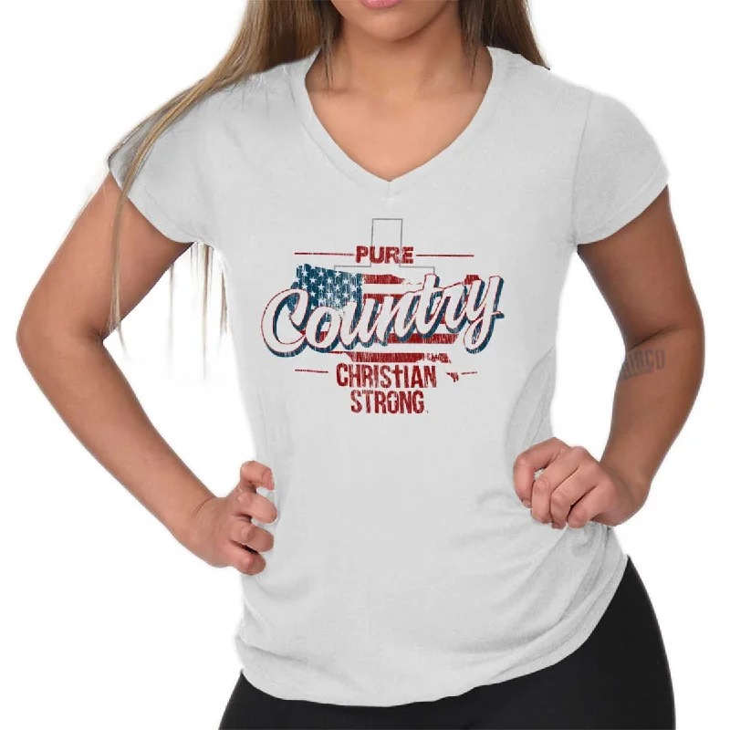 affordable women’s T-shirtsPure Country Junior Fit V-Neck T-Shirt