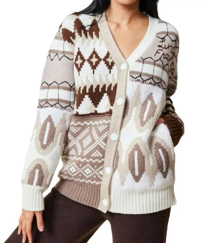 women's trendy fall sweatersLucy Oversized Cardigan In Neutral Multi