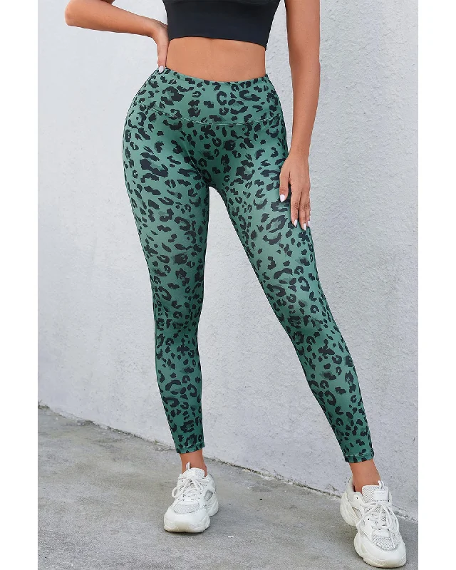 leggings for sporty chic lookAzura Exchange Leopard Print Active Leggings - L