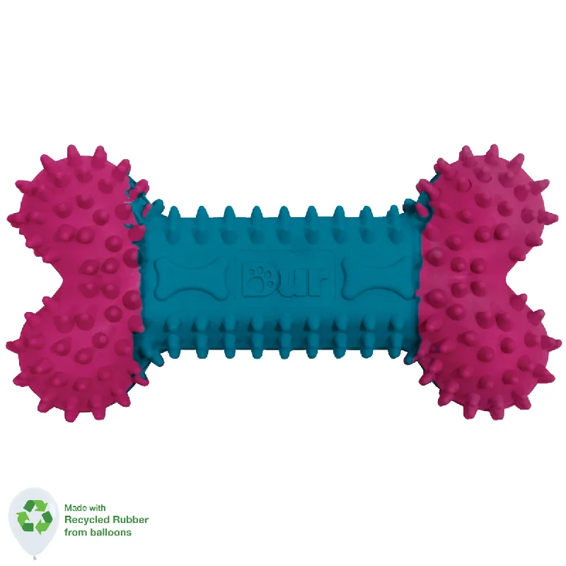 women's tops for workDUR DOG TOYS - SMALL BONE IN FUCHSIA & CARIBBEAN BLUE - CREATED FROM RECYCLED BALLOONS