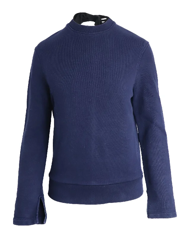 fashionable sweaters for womenJoseph Knot Jersey Loop Back Sweater in Blue Cotton