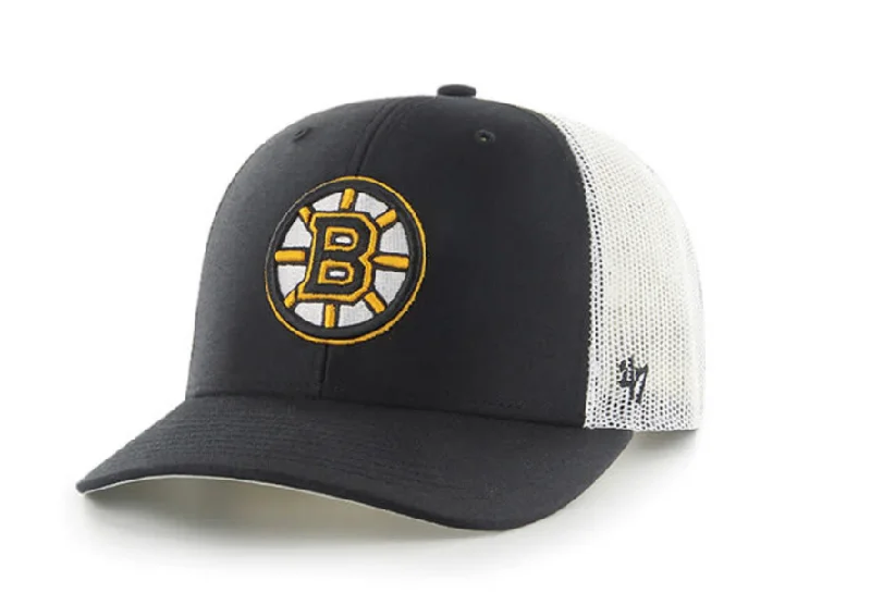 women's workout topsBoston Bruins Adult 47 Brand Black Trucker Adjustable Hat