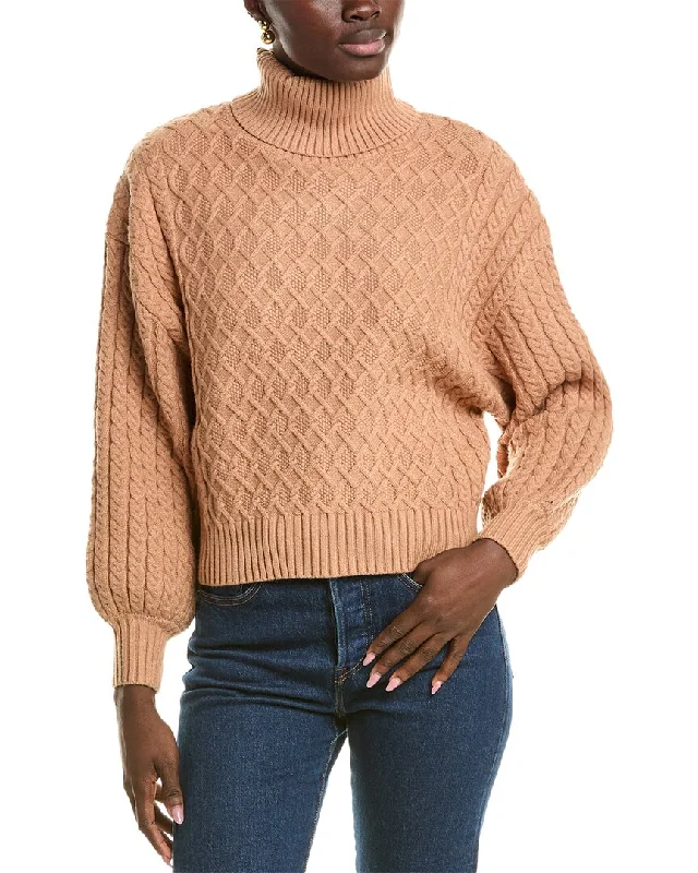 women's cute oversized sweatersT Tahari Balloon Sleeve Turtleneck Sweater