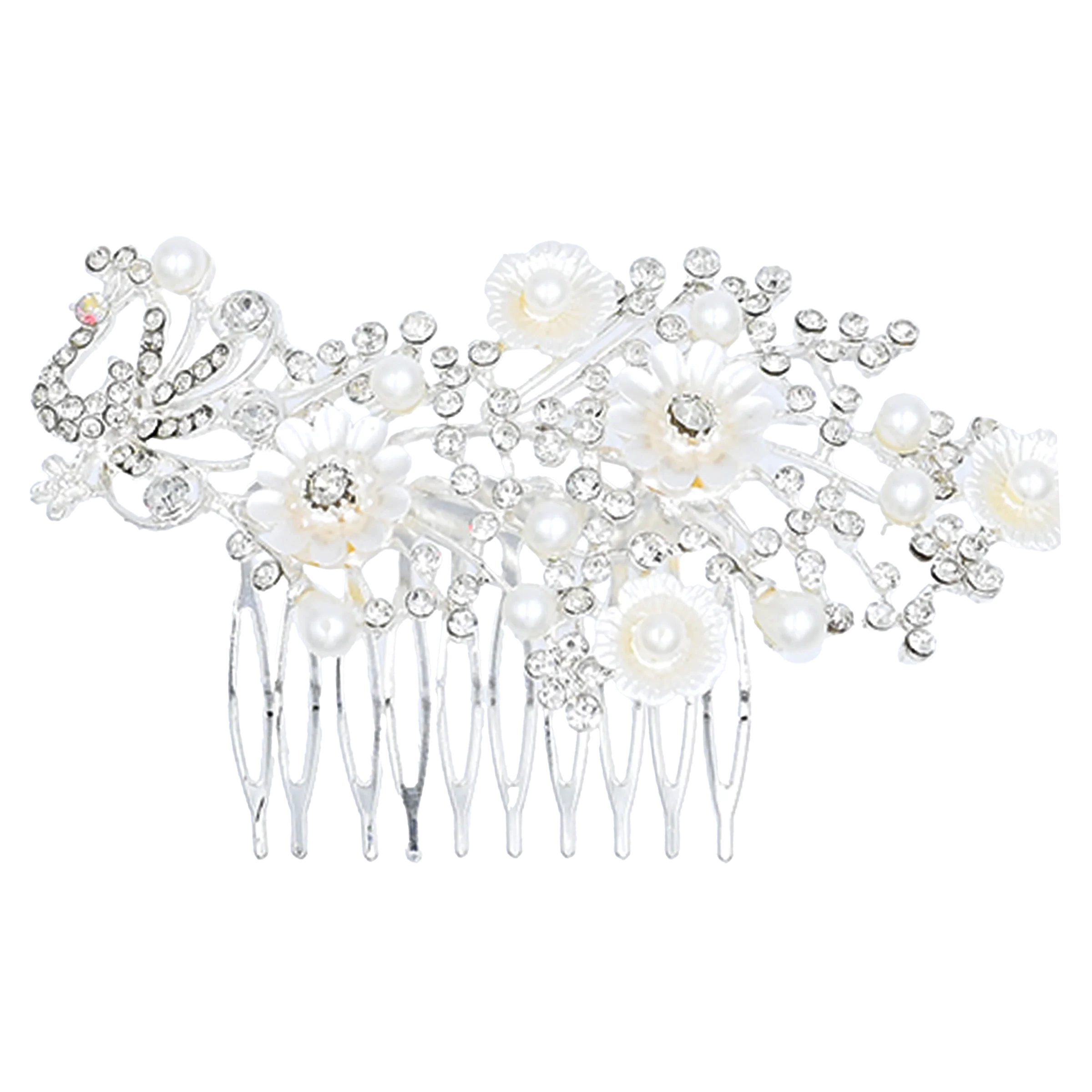 women's sheer topsCrystal Ribbon Flowerbed Hair Comb