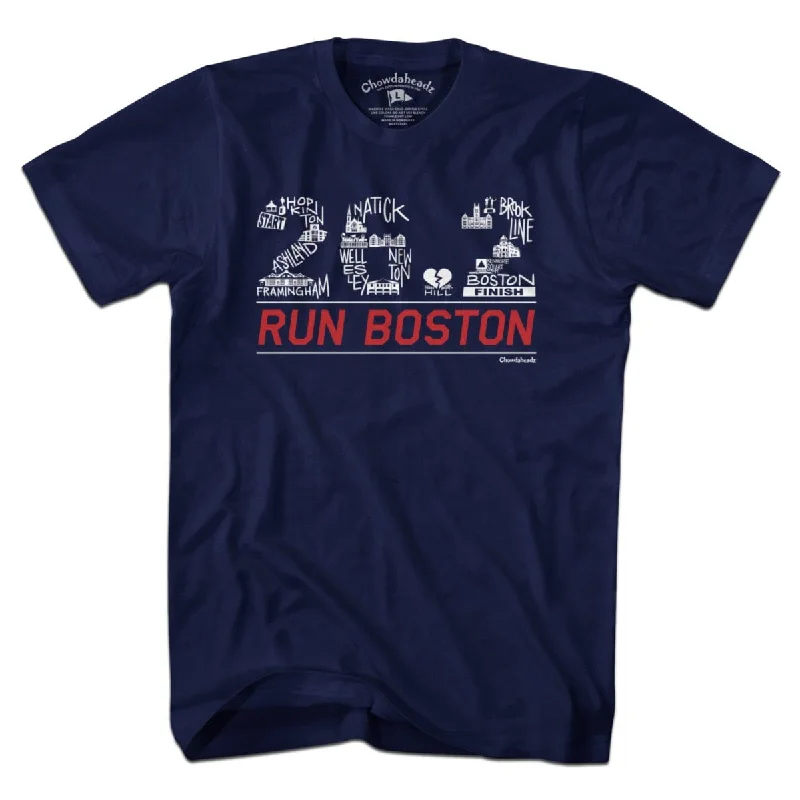 oversized women’s T-shirts26.2 Run Boston Race Icons T-Shirt