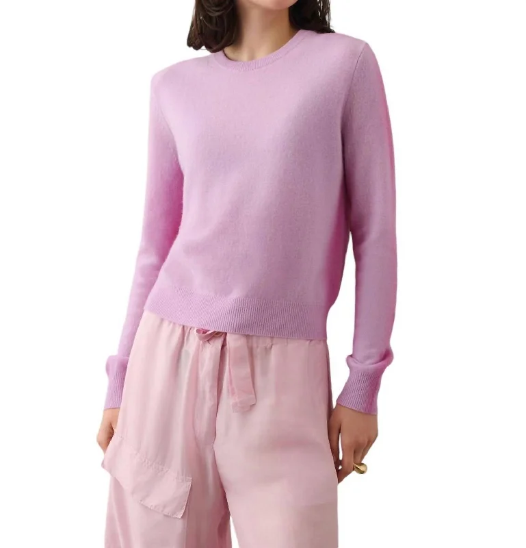 women's multi-colored sweatersCashmere Spray Paint Crewneck Sweater In Purple Spray