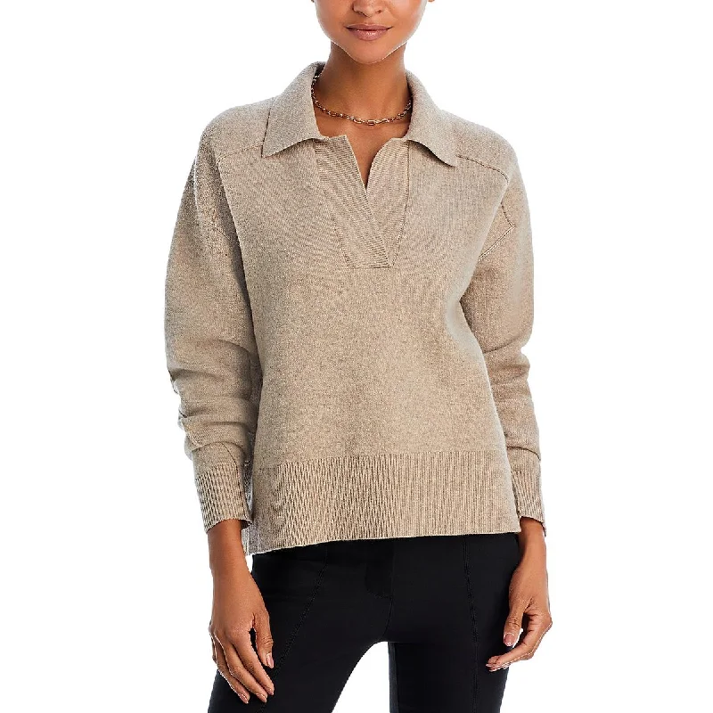 cardigan sweaters for womenWomens Collared Ribbed Trim Pullover Sweater