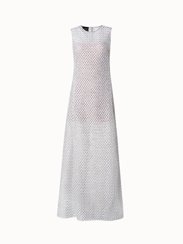 Formal dresses & jumpsuits for weddingsMetallic Lurex Cotton Crochet Embroidery Gown