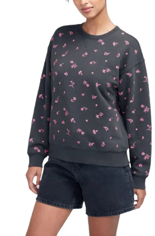 women's sweaters with patternsDitsy Floral Cody Sweatshirt In Washed Black