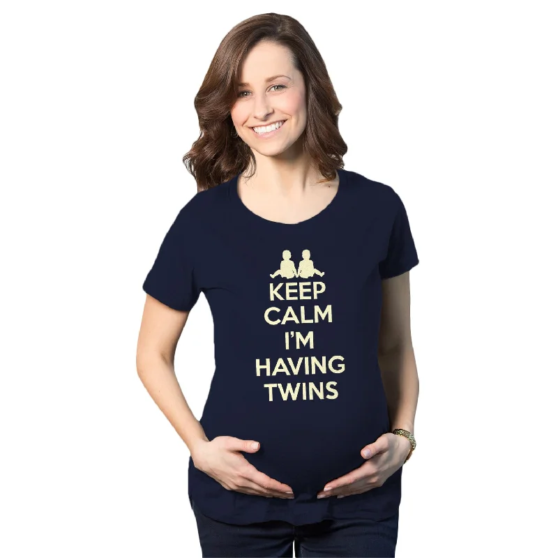 women’s T-shirts for everyday wearKeep Calm I'm Having Twins Maternity T Shirt